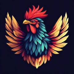 Obraz premium vector colorful chicken logo 