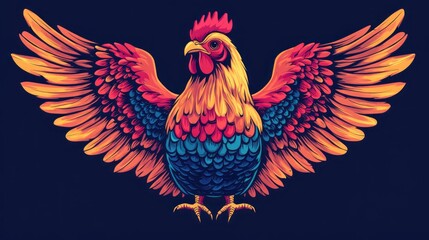 Fototapeta premium vector colorful chicken logo 