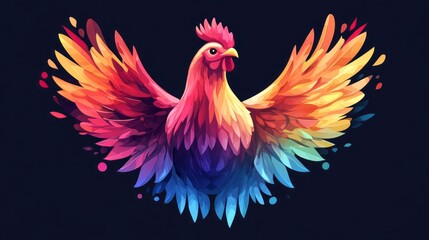 Obraz premium vector colorful chicken logo 