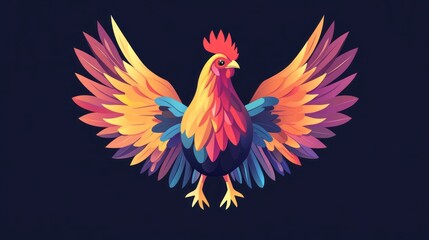 Fototapeta premium vector colorful chicken logo 
