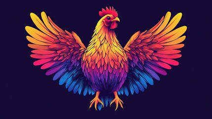 Fototapeta premium vector colorful chicken logo 