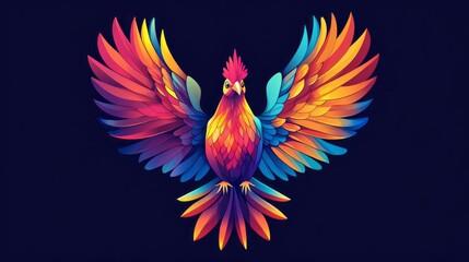 Obraz premium vector colorful chicken logo 