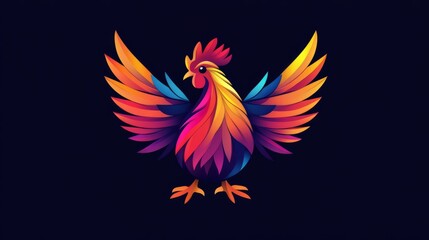 Obraz premium vector colorful chicken logo 