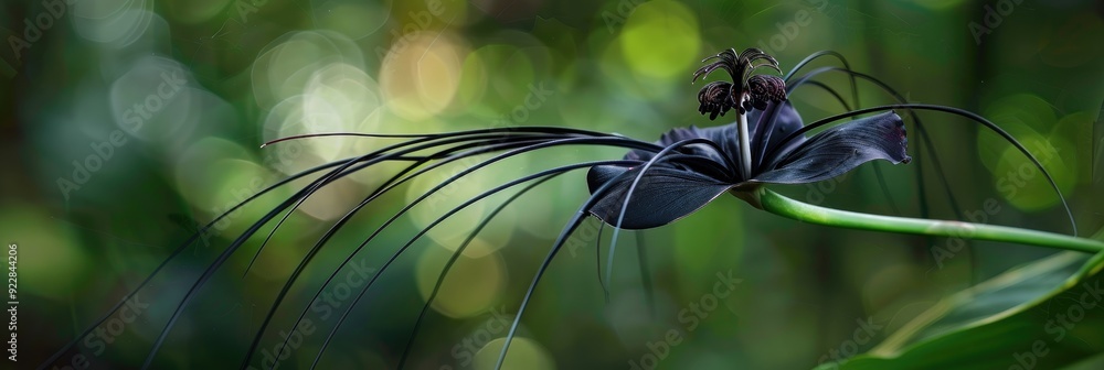 Wall mural the black bat flower, scientifically known as tacca chantrieri, is recognized for its unique elongat