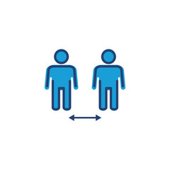 Social distance icon vector. social distancing icon. self quarantine sign