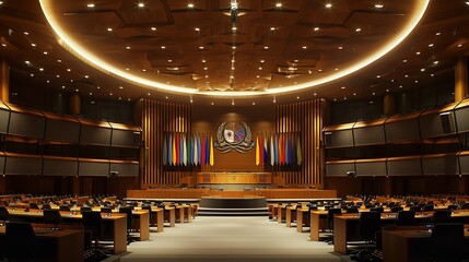 Nations general meeting room with a luxury view