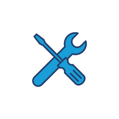 Repair tools icon vector. tool icon vector. setting icon vector. Wrench and screwdriver. support, Service