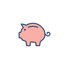 Piggy bank icon vector. piggy money icon