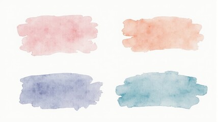 Watercolor Abstract Backgrounds in Pastel Colors &acirc;&euro;&ldquo; Pink, Peach, Blue, and Teal Brush Strokes for Design Projects