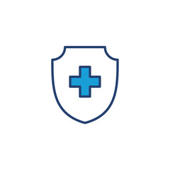 Health insurance icon vector. Insurance health document icon