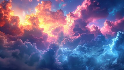 Dreamy Sky with Colorful Clouds