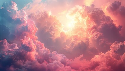 Heaven's Embrace: A Glowing Sunset Sky