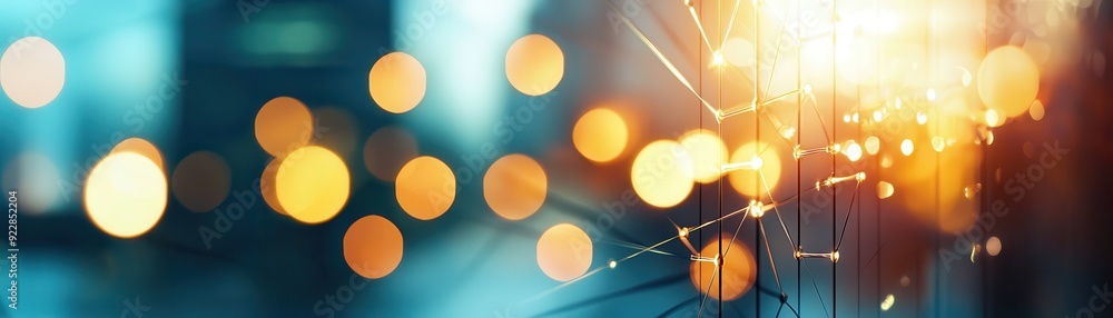 Poster abstract background with colorful bokeh lights and sparkling effects, ideal for artistic and creativ
