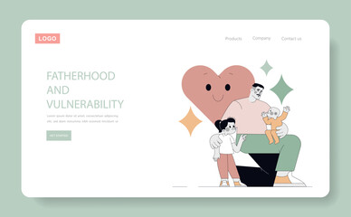 male vulnerability. Flat Vector Illustration