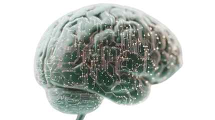 Digital brain transparent background