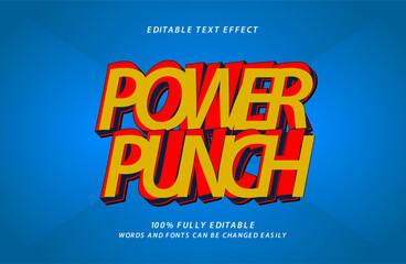 power punch editable text effect in superhero and kids text style