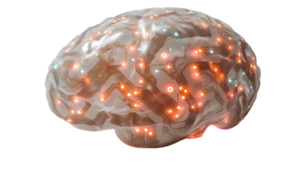 Digital brain transparent background