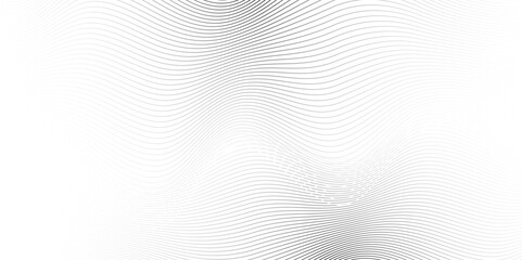 	
Abstract white blend digital wave lines and technology transparent background. Minimal carve wavy white and gray flowing wave lines and glowing moving lines. Futuristic sound wave lines background.