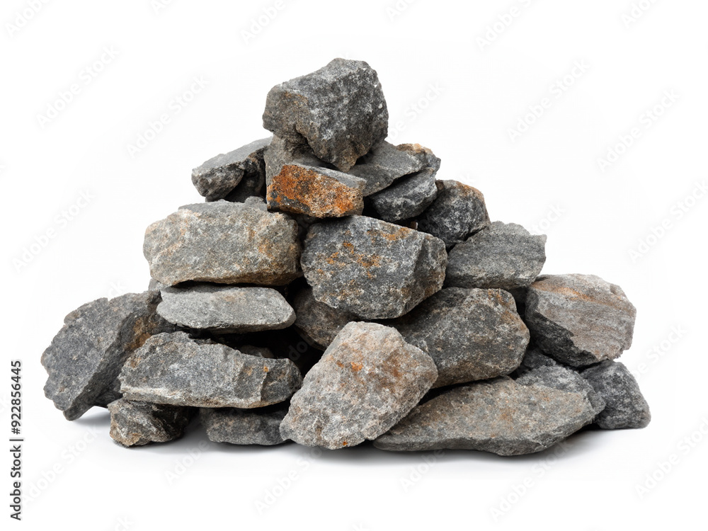 Wall mural heap of black stones isolated