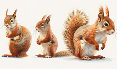 Squirrel small mammal animal with their long shaggy tail in forest habitat Generate AI