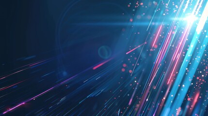 Abstract Colorful Lines and Glowing Particles