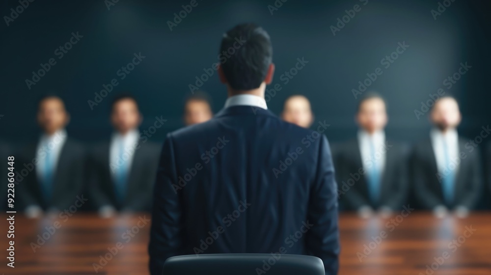 Poster corporate leadership with executives in boardrooms and meetings captured with deep depth of field cr