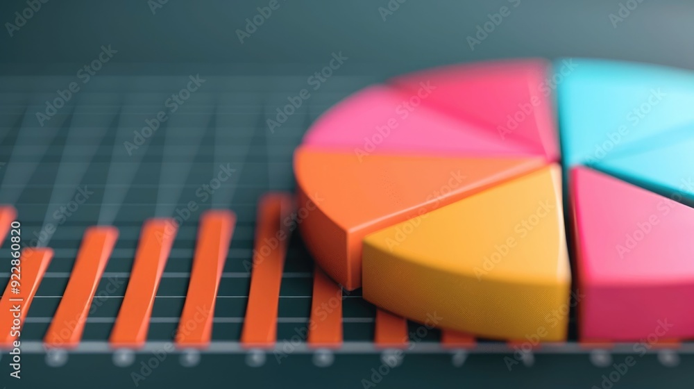 Poster market share increase visualized with detailed pie charts graphs and financial analysis depicting bu
