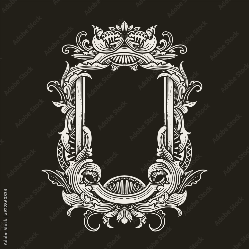 Wall mural Decorative vintage frame. Vector illustration
