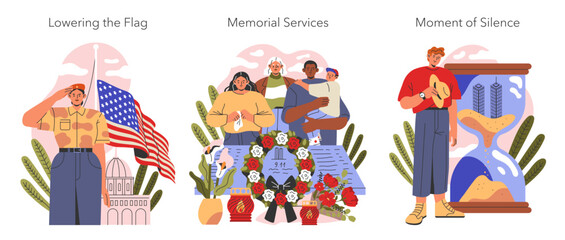 Patriot Day. Flat Vector Illustration