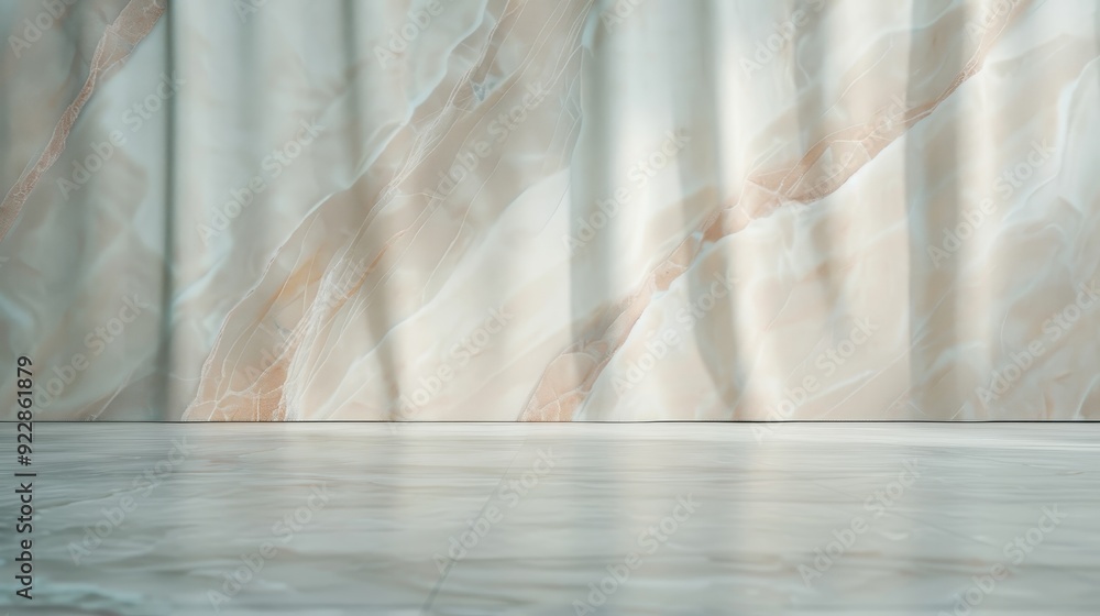 Poster elegant smooth surface with a marble-like texture, featuring soft pastel colors and subtle light ref