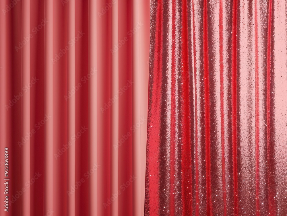 Poster elegant red curtains with a glossy finish create a vibrant backdrop perfect for photography and even