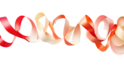 curly paper ribbons transparent background
