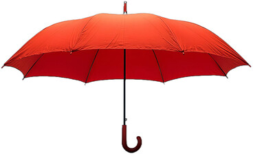 Red umbrella isolated on a white background