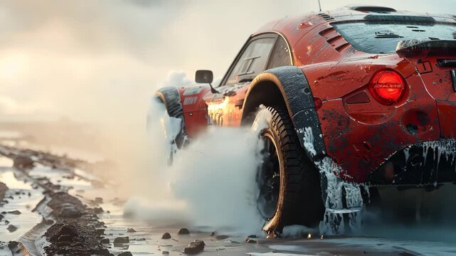 offroad Rally on the track Footage 4K