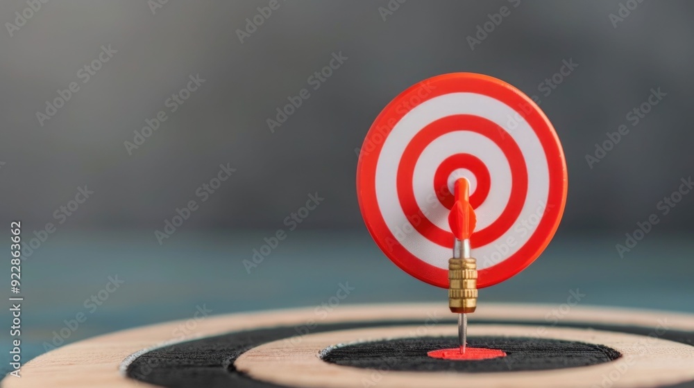 Poster reaching financial goals and milestones with targeted objectives a conceptual image depicting a red 