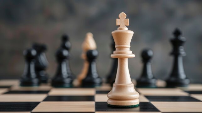 Chess Pieces Highlighting the Concept of Competitive Advantage with Unique Selling Points and Focused Market Positioning Against a Blurred Background