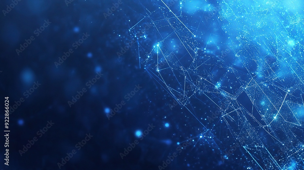 Poster Abstract Digital Network: A mesmerizing abstract design, featuring a network of interconnected lines and nodes, creating a sense of digital connectivity, complex technology.