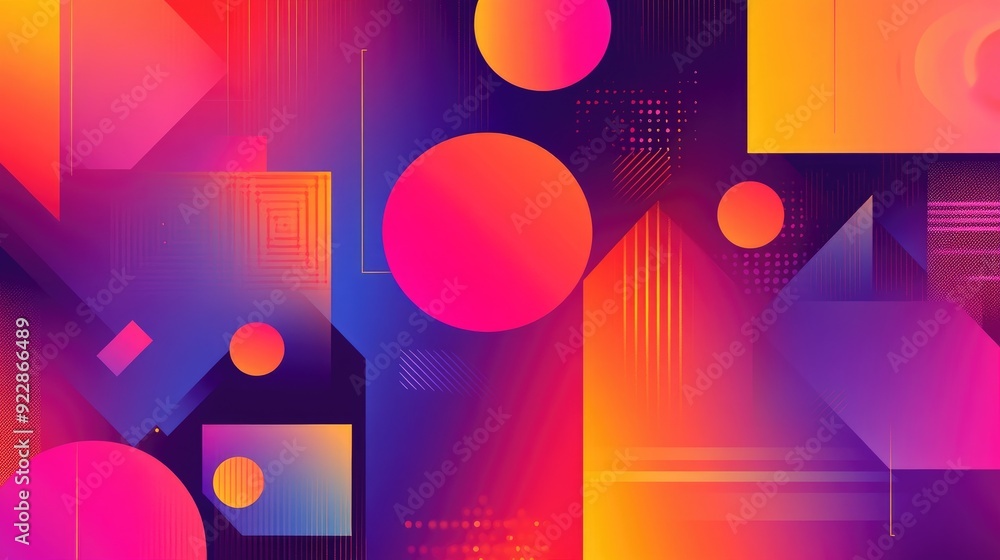 Aufkleber abstract geometric background with gradient colors.