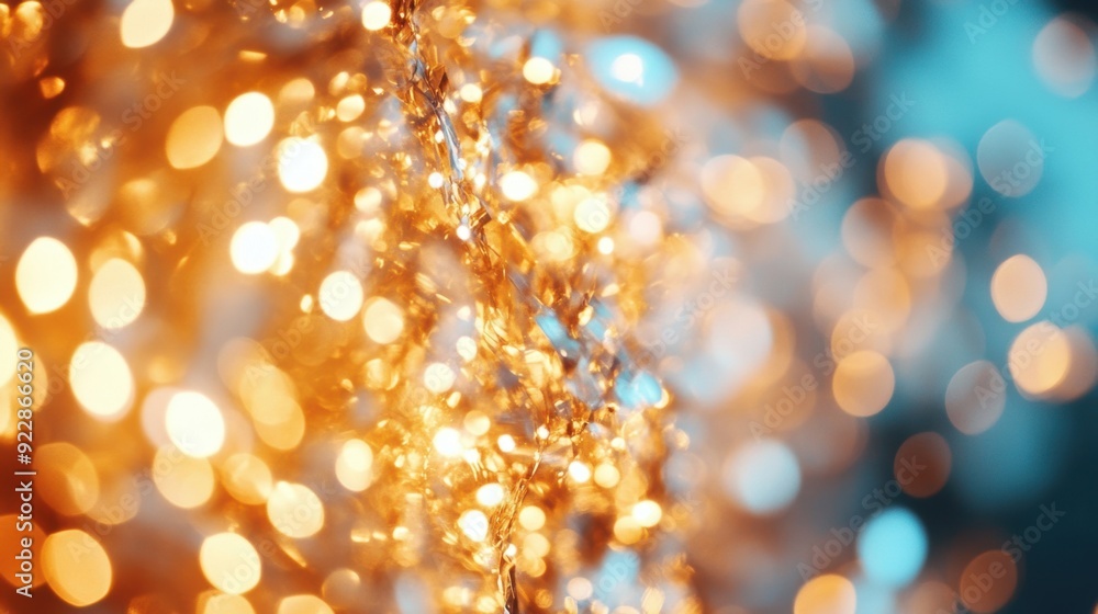 Poster golden bokeh lights create a warm and enchanting ambiance filled with shimmering reflections