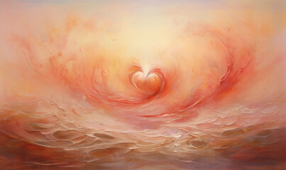 Whispers of affection hearts dancing on soft pastel