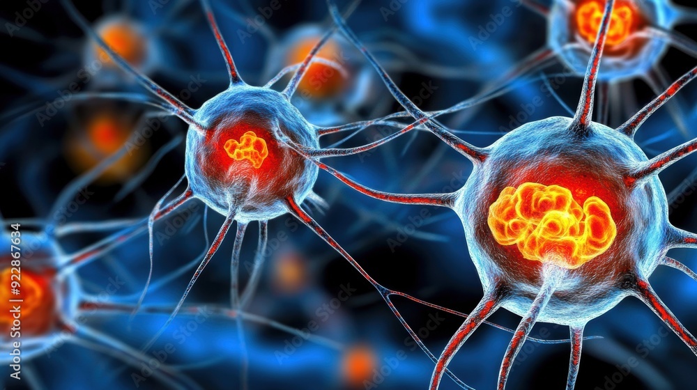 Poster neurons are displayed in vivid detail, illustrating their complex structures and functions in the br