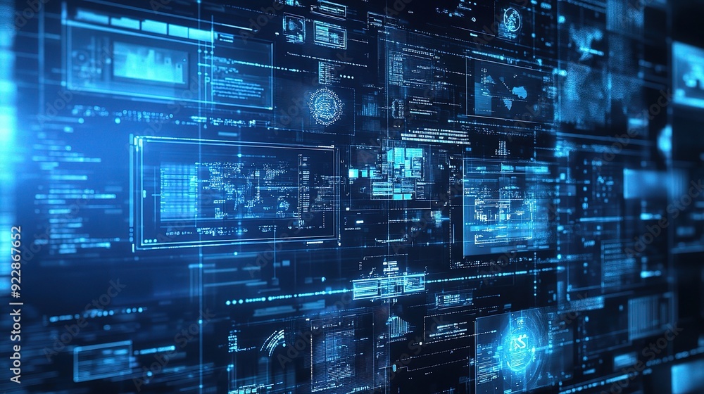 Poster digital data stream: a mesmerizing abstract background of digital data streams, showcasing a complex