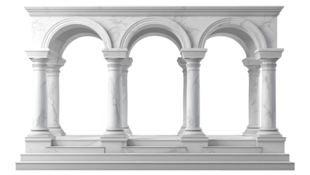 Column arch, podium architecture building