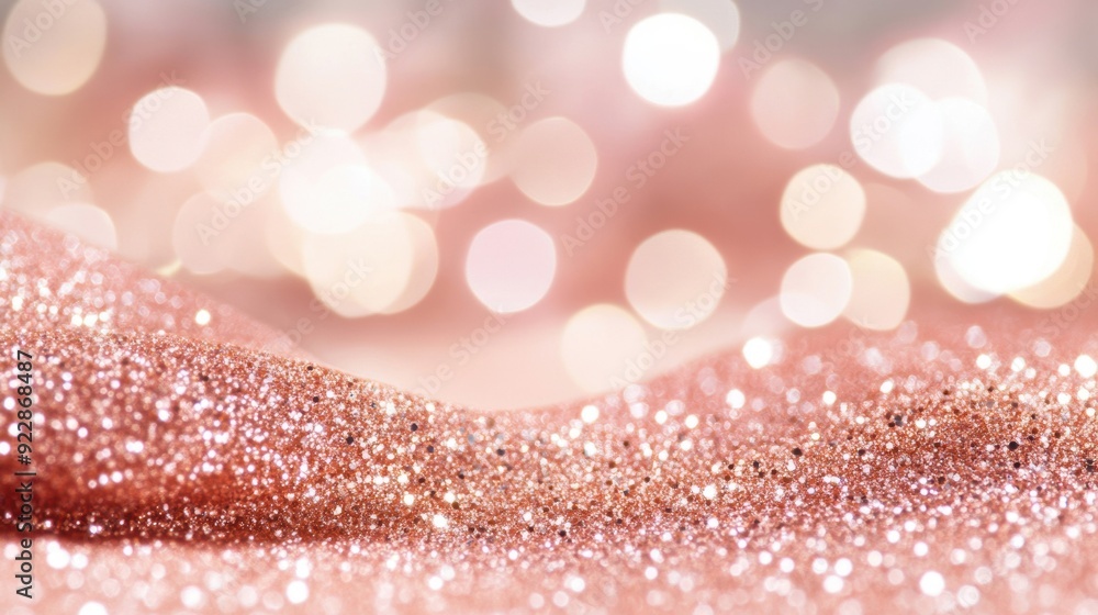 Poster soft pink glitter sparkles continuously, creating a luminous effect ideal for festive events and art