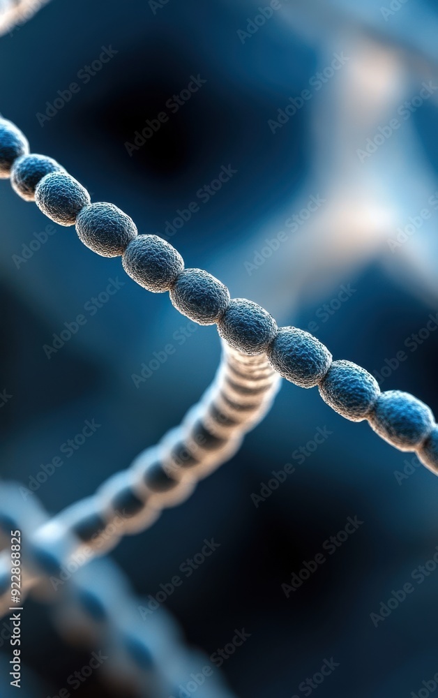 Poster colorful microscopic view of a dna molecule showcasing its intricate structure and design for biolog