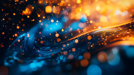 Orange Blue Swirl Cosmic Background