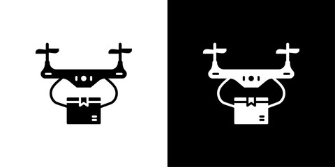Fototapeta premium drone delivery icon Thin line illustration set