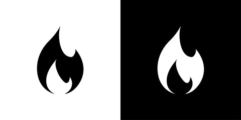 Fire icon Thin line illustration set