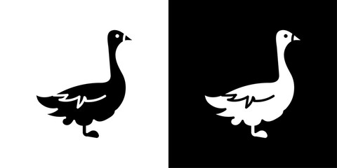 Goose icon Thin line illustration set