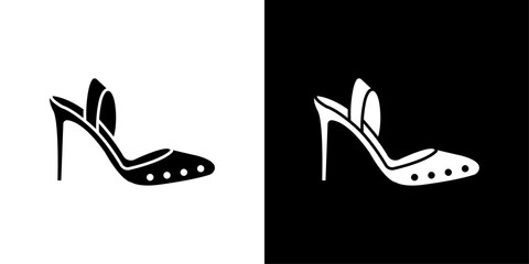 high heel shoes icon Thin line illustration set